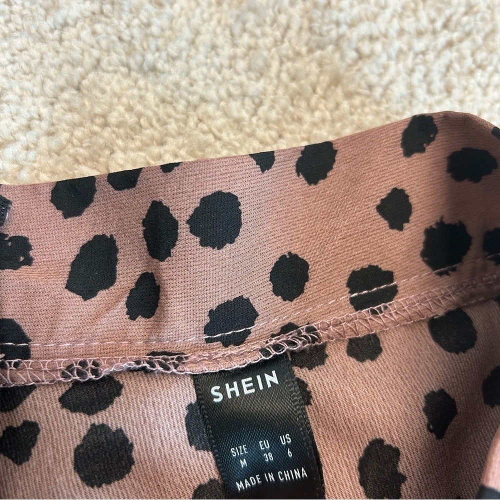 brown black Animal leopard Print High-Rise wide leg Culottes Sz M - Picture 6 of 13